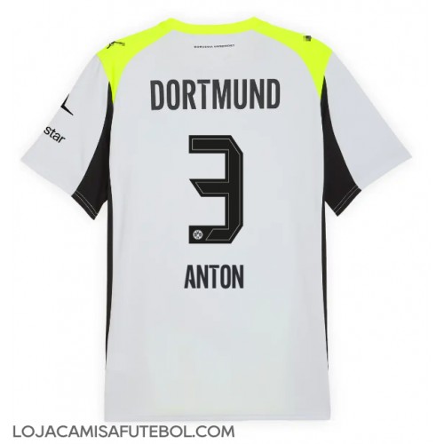 Camisa de Futebol Borussia Dortmund Waldemar Anton #3 Equipamento Secundário 2025-26 Manga Curta Camisa de Futebol Borussia Dortmund Waldemar Anton #3 Equipamento Secundário 2025-26 Manga Curta